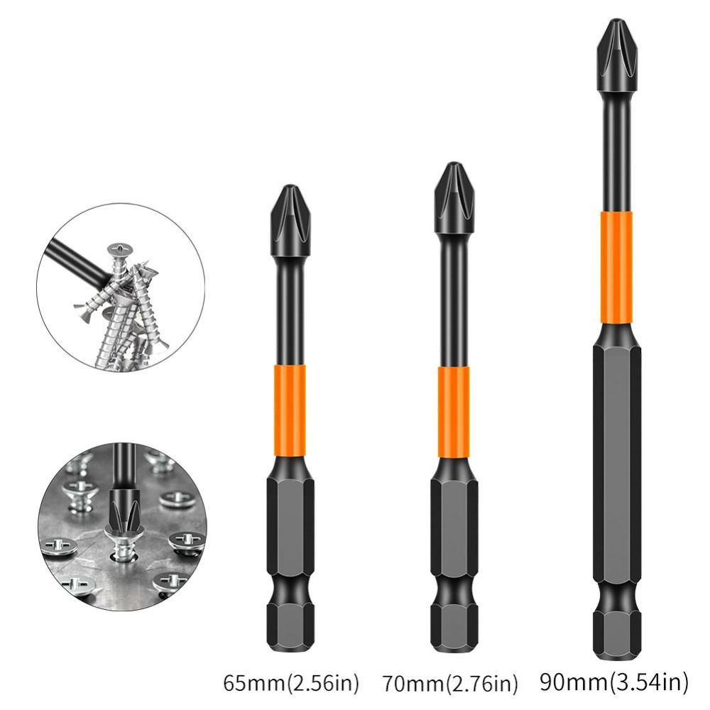 6pcs/10pcs Non-slip PH2 Magnetic Batch Head Electric Screwdriver Bit  Power Hand Tools