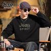 JEEP SPIRIT Men's Pure Cotton Long-Sleeve Crewneck T-Shirt
