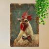 Rustic Farmhouse Rooster Metal Wall Art 12x8 Inch Humorous Home Decor Durable Aluminum Sign