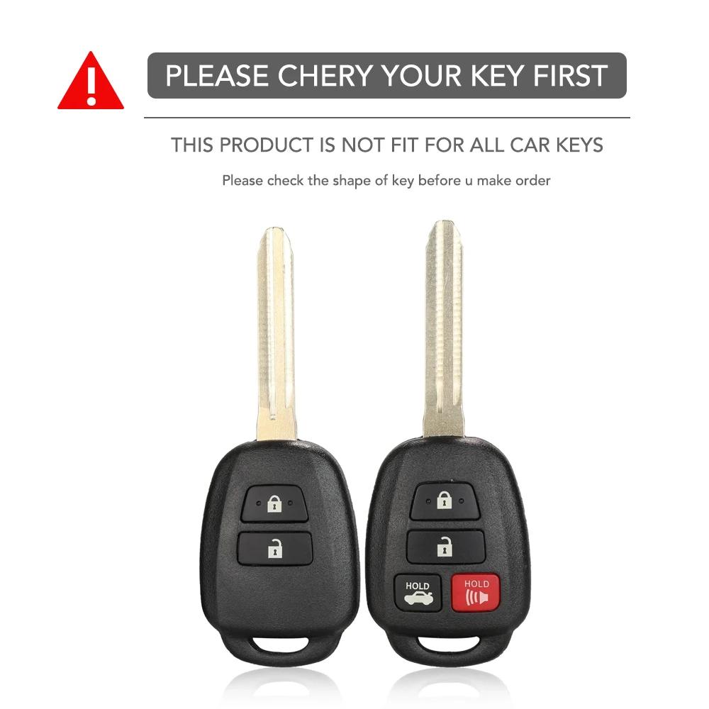 Silicone Remote Key Case Fob Shell Cover for Toyota Aqua Ractis Vitz RAV4 HiAce Land Cruiser Skin Holder 2 Button 2010-2019