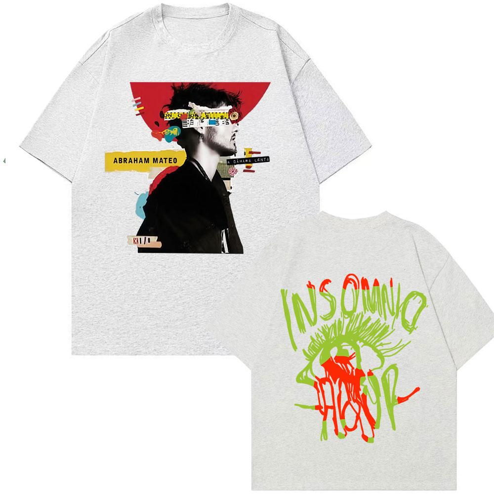 Abraham Mateo Insomnio Album Tour 2025 Merch T Shirt Men Women Harajuku Y2k Short Sleeve T-shirts 100% Cotton T-shirt Streetwear