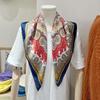Three-dimensional Letter Printing New Small Square Scarf Accessories Silk Scarf Career Dress Neckerchief Versatile Silk Scarf