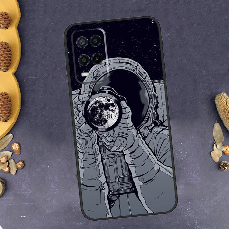 Space Moon Astronaut Phone Case For Oppo A96 A16 A76 A78 A58 A18 A38 A98 A17 A77 A80 A40 A60 A74 A94 A54 A15 A57S