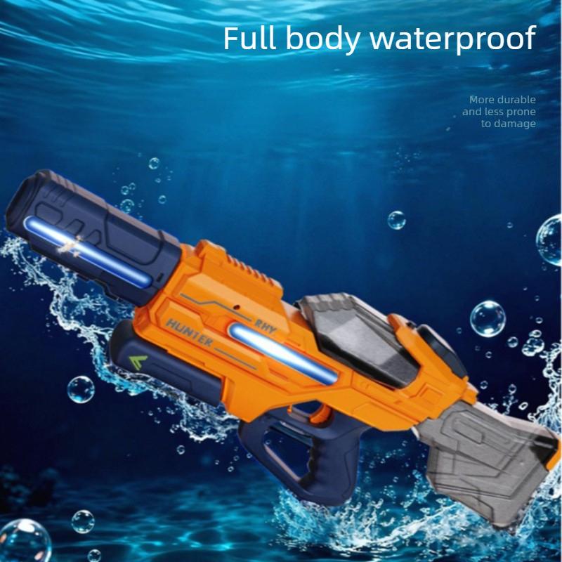 Children Pulse Bursting Electric Water Gun With Light Automatic Water Absorbing Powerful Water Spray Guns Outdoor Toys For Kids