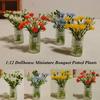 Mini Bouquet Potted Plants 1:12 Desktop Vehicle Mounted Ornaments Greenery Bonsai Model  Home Decor
