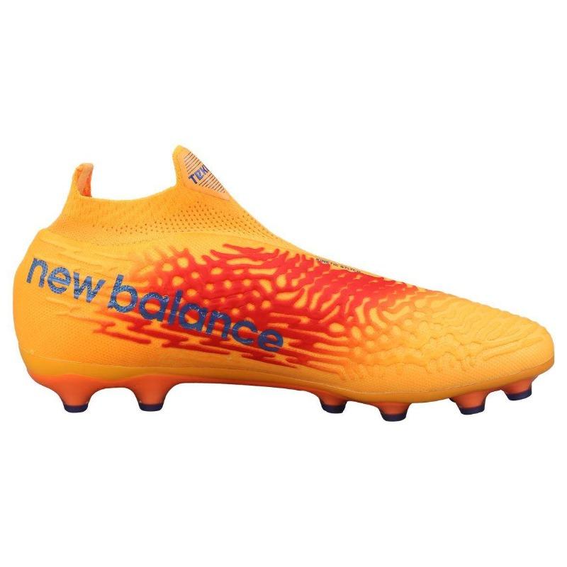 New Balance Tekela V3+ Pro Unisex Round Toe Slip On AG Short Rubber Stud Football Shoes Orange Yellow MST1AD35