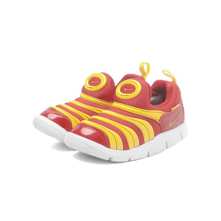 Nike Dynamo Free Classic Versatile Caterpillar Durable Low-Top Walking Shoes Bright Yellow Bright Red Baby Sneaker 343938-618