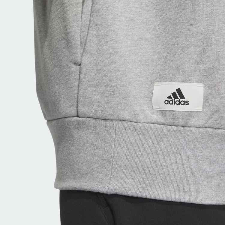 Adidas Small Logo Crew Sweatshirt With Letter Details Men Tops Medium-Heather-Grey IZ1597