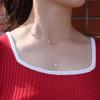 "925 Sterling Silver Double-Layer Necklace with Zircon Dot - Versatile, Simple Short Clavicle Chain for Women"