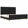 Bed Frame with Headboard Black 180 x 200 cm Fabric