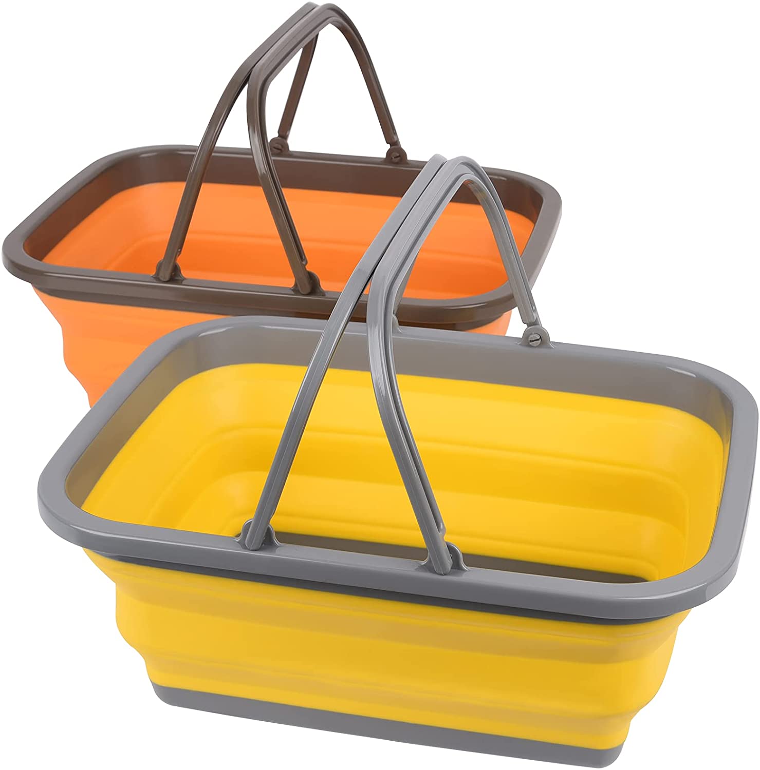 Collapsible Camping Sink Foldable Kitchen Basket Portable Wash Basin with Handle for Washing Dishes Camping Hiking Home S