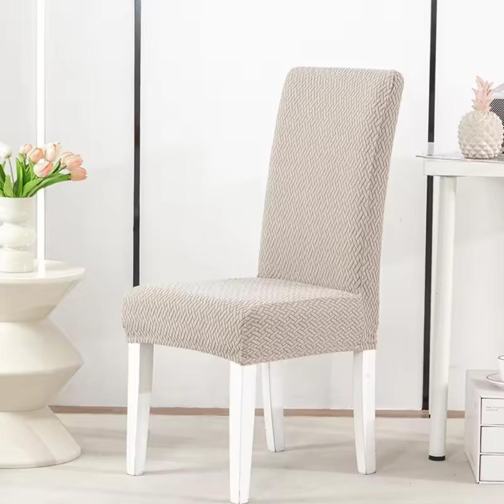 Solid Color Elastic Chair Cover Household Dining Chair Cover Simple Waterproof Dining Chair Cover Backrest Elastic Chair Cover