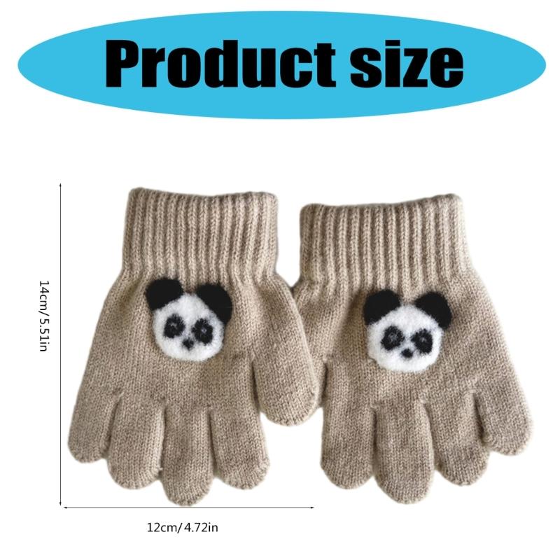 1 Pair Cartoon Kids Gloves Soft & Breathable Knitted Fabric for Boys Girls 3-6T Winter Outdoor Play Mittens Warm