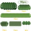 90Pcs Monstera Leaves 6 Kinds Artificial Vivid Tropical Leaves for Weddings Photo Shoots Events Banquet Jungle Beach Theme