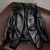 New Mens Genuine Leather Jacket Slim Fit Short Style Sheepskin Coat Autumn Stand Collar Casual Outerwear