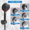 Electroplated Stainless Steel Shower Set with Adjustable Arm and Handheld Multi-functional Shower Head.