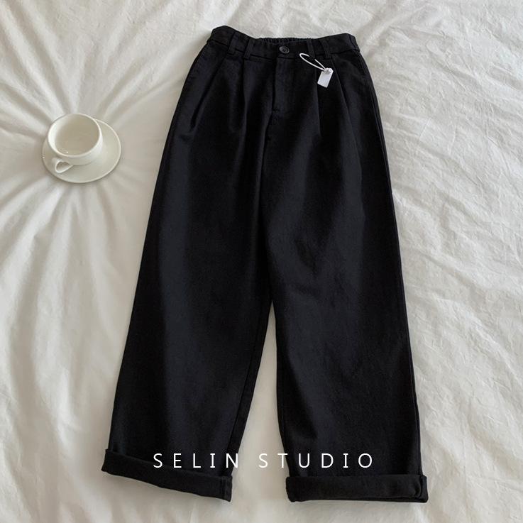 

Повседневные брюки цвета кофе для женщин свободного кроя и стройнящие, новинка осени, прямые брюки XL