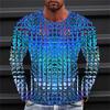 Men's T shirt Tee Graphic Gradient Crew Neck Clothing Apparel 3D Print Outdoor Daily Long Sleeve Print Fashion Designer Vintage