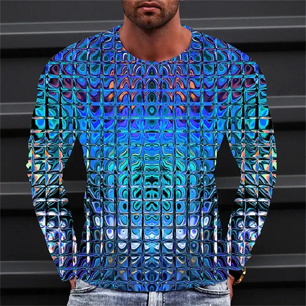 Men's T shirt Tee Graphic Gradient Crew Neck Clothing Apparel 3D Print Outdoor Daily Long Sleeve Print Fashion Designer Vintage