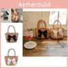 Woven Girls Summer Handbag With Butterfly Bow And Light Material For Daily