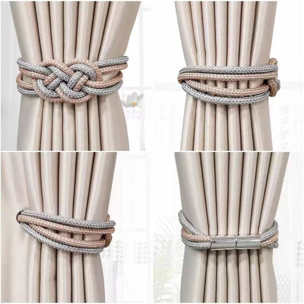 No Installation Curtain Tieback Two-color Braided Chinese Knot Curtain Strap  Curtain Accessories