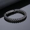 Retro 6mm Fishbone Chain Distressed Stainless Steel Bracelet Men for Motorcycle Parkour Creative Jewelry Accessories