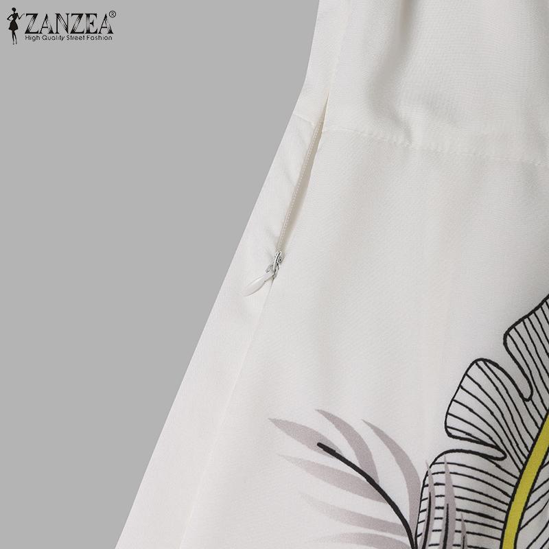 ZANZEA Robe d'été décontractée à manches courtes et col rond pour femmes