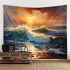 Sea View Oil Painting Tapestry Wall Hanging Living Room Bedroom Office Aesthetic Decoration Mural Home Background Hanging Cloth