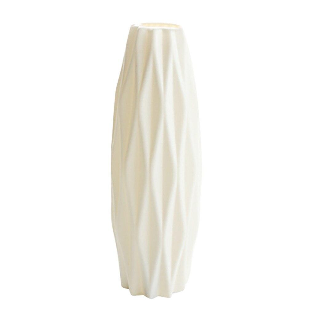 Flower Vase White Imitation Ceramic Flower Pot Home Plastic Vase for Imitation Ceramic Flower Basket Nordic Wedding Decors