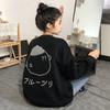New cute printed jacket velvet casual lazy wind round neck loose sweater women