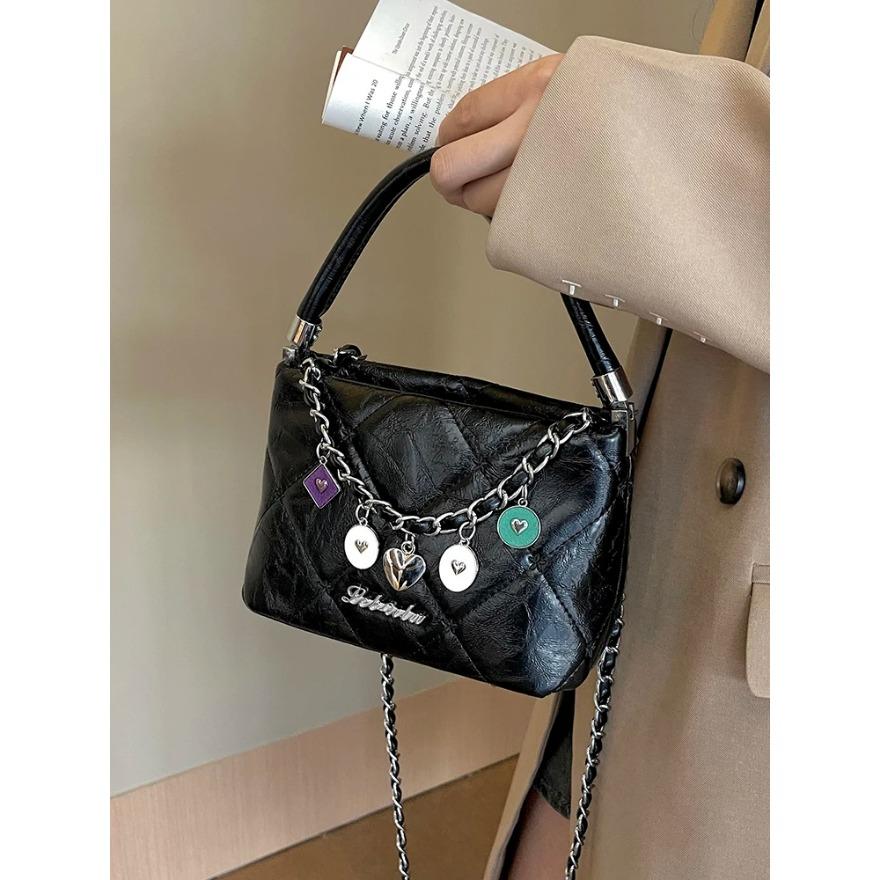 All-Match Chains Crossbody Bags PU Leather Soft Handle Small Handbags High-Grade Sense Shoulder Bag for Women