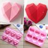 Geometric Heart Silicone Mold Chocolate Cake Mold Dessert Baking Mold for Valentine’s Day DIY Fondant Candy Ice Cube Tray Tools