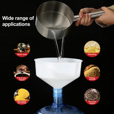 Juego de Embudo de Plástico Grado Alimentario Boca Ancha Embudo para Transferencia de Líquidos Aceite Vino