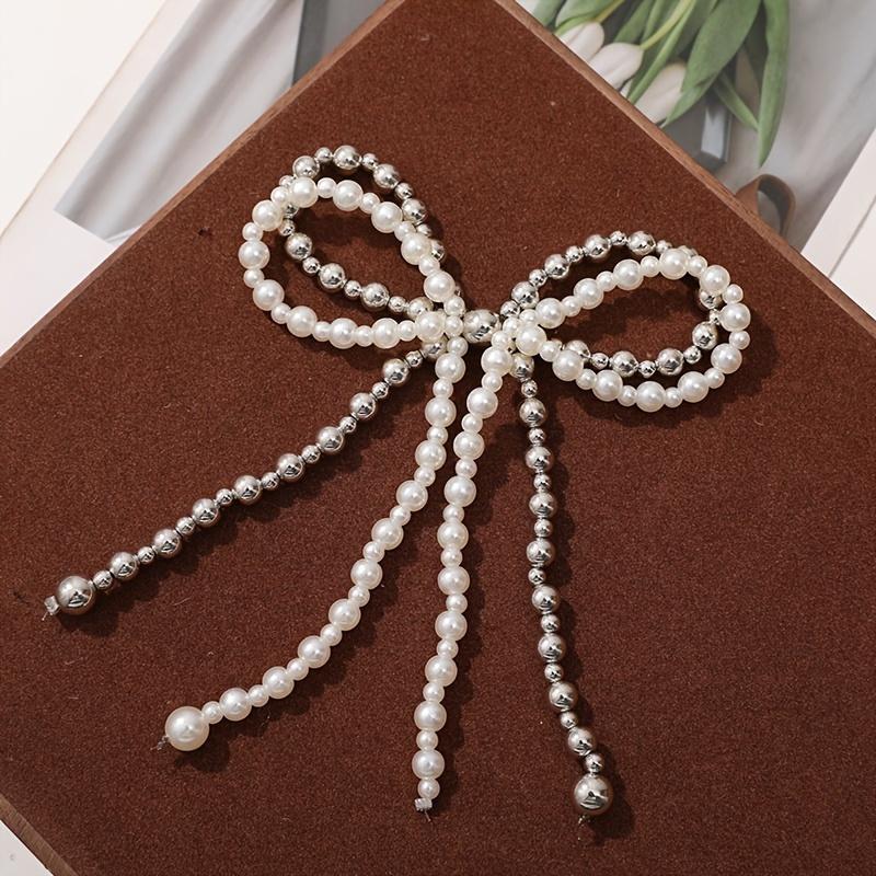 1pc Pearl Butterfly Knot Shoe Charm Pendant,DIY Versatile Handcrafted Bead Decoration for Shoes and Bags,Plastic Material