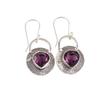 Amethyst Gemstone 925 Sterling Silver Jewelry Handmade Earrings 1.30" For Women EE-63-10