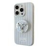 Silver Bow Bracket Apple 16 Mobile Phone Case IPhone 17 Suitable for 12 Light Luxury 15promax Blue Stripes 13 Soft