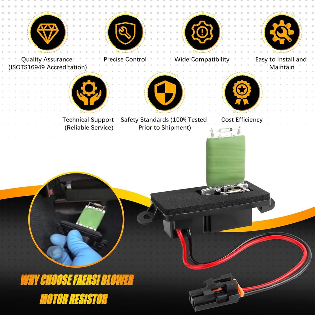 89019089 HVAC Blower Motor Fan Resistor Compatible With 1999-2006 Chevy Silverado GMC Sierra 1500 2500 3500, 2000-2002 GMC Yukon (2 Holes Mounting