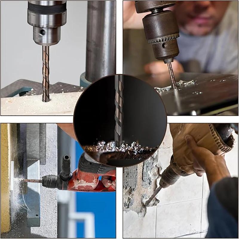 3-12mm Cross Hexagon Tile Drill Bits Set For Ceramic Carbide Glass Metal Alloy Cross Tile Drill Bit Set Drilling Tools