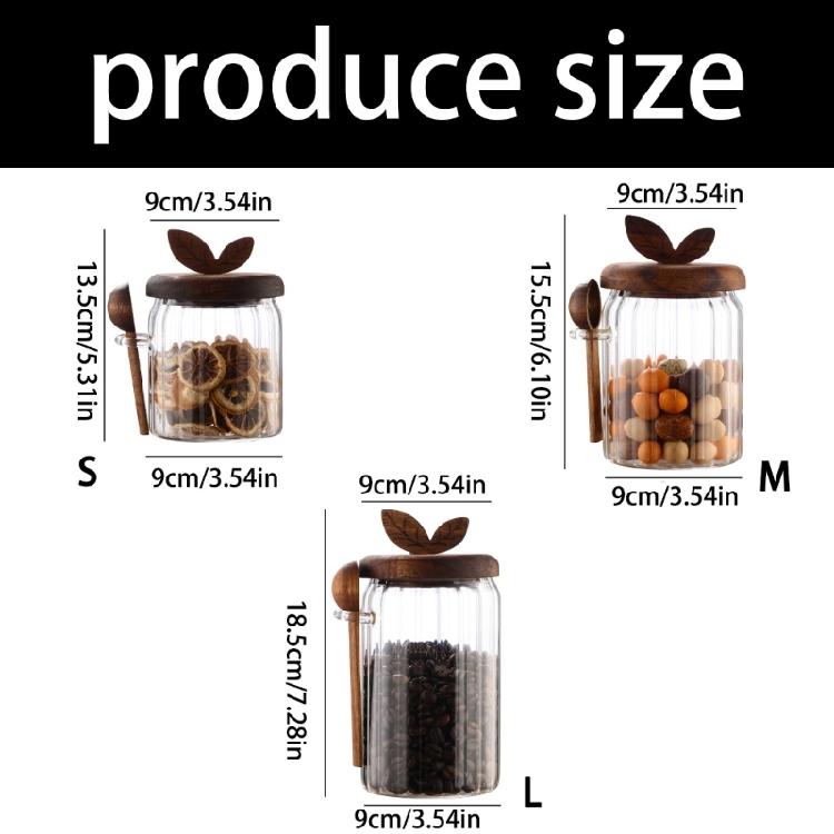 Multifunctional Glass Storage Jar Including Spoon High Borosilicate Glass Sealed Seal for Kitchen Pantries Home Office Use