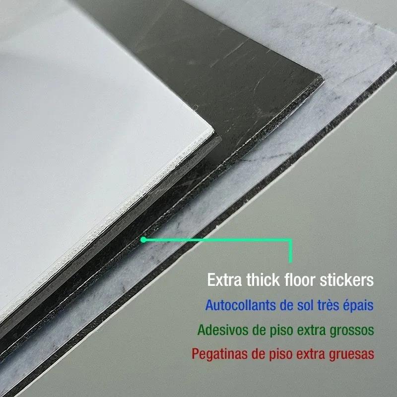 30×30cm Thickened Self-adhesive Decor Wall Sticker Marble Tile Floor Sticker PVC Waterproof Toilet Kitchen Home Floor