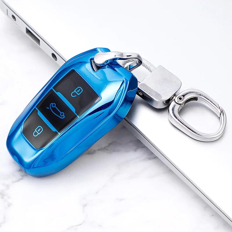 Car Smart Key Cover Case Bag Shell Holder Keychain for Peugeot 308 408 508 2008 3008 4008 5008 Citroen C4 C4L C6 C3-XR Protector