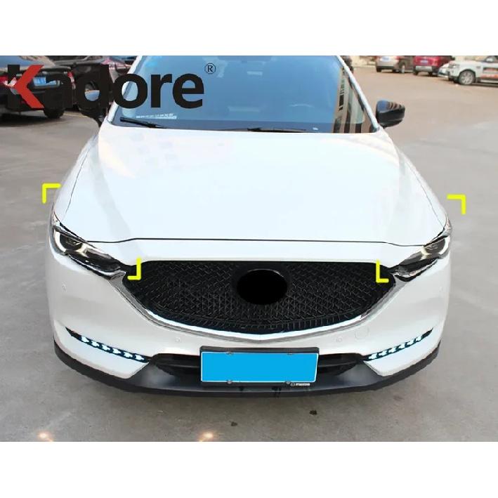 Front Head Light Lamp Eyebrow Cover Trim For Mazda CX-5 CX5 KF 2017-2024 Carbon Fiber Car Headlight Eyelid Strip Accessories