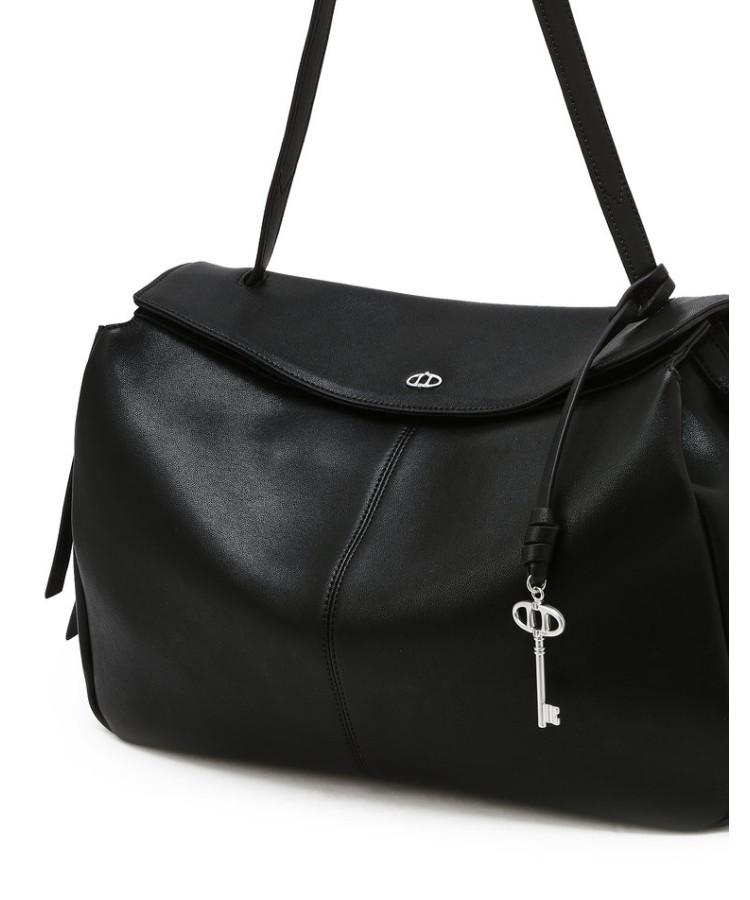 Athe Vanessabruno [Demain] Black Leather Deman Shoulder Bag L Aaba6F285Bk