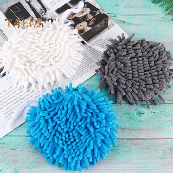 2 Pcs Hand Towel with Hanging Lanyard Highly Water Absorbent Quick-drying Superfine Fiber Thickened Reusable Kitchen Bathroom Cleaning Wipe Towel