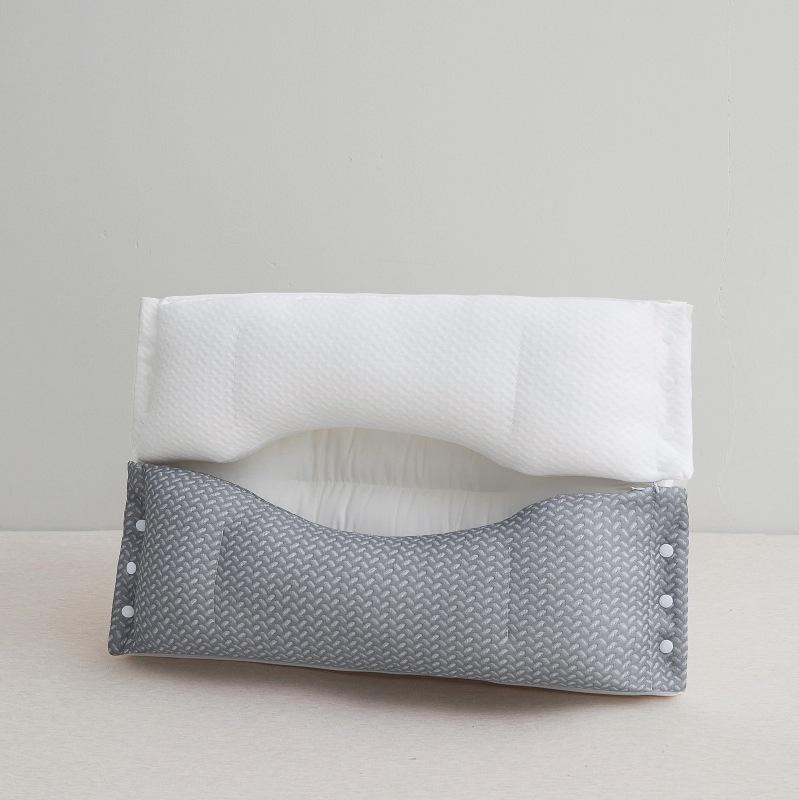 Cotton Fabric Cervical Support Pillow - Concave Design for Neck & Spine Protection