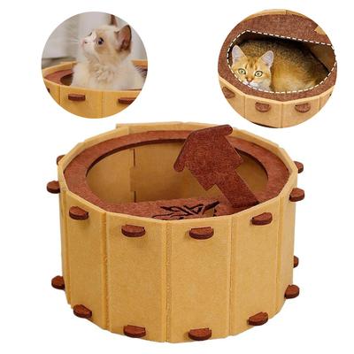 Hot Spring Felt Cat Nest Semi-enclosed Large Space Felt Kitten Beds Wear-resistant Cat House Hiding Cave Pet Cat Bed Furniture