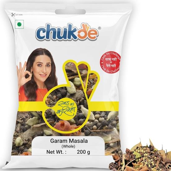 Chukde - Garam Masala Whole (7.05 OZ) .- Blend of 13 Spices - Authentic Indian Spice Blend for Rich Flavors  - Whole Blended Spice - 200 Gm 200GM
