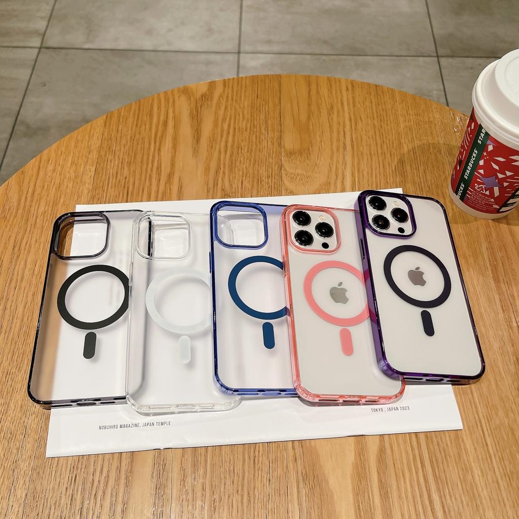 Suitable for Apple 15 Acrylic Phone Case, Magnetic Attraction, Iphone14 Transparent Skin Feel, 13 Full Cover, 12promax Hard Case