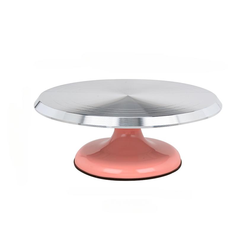 10/12 INCH Baking Tools Aluminum Alloy Birthday Cake Turntable Plastic Ceramic Turntable Glass Turntable Flower Mounting Table diameter 10inch розовый