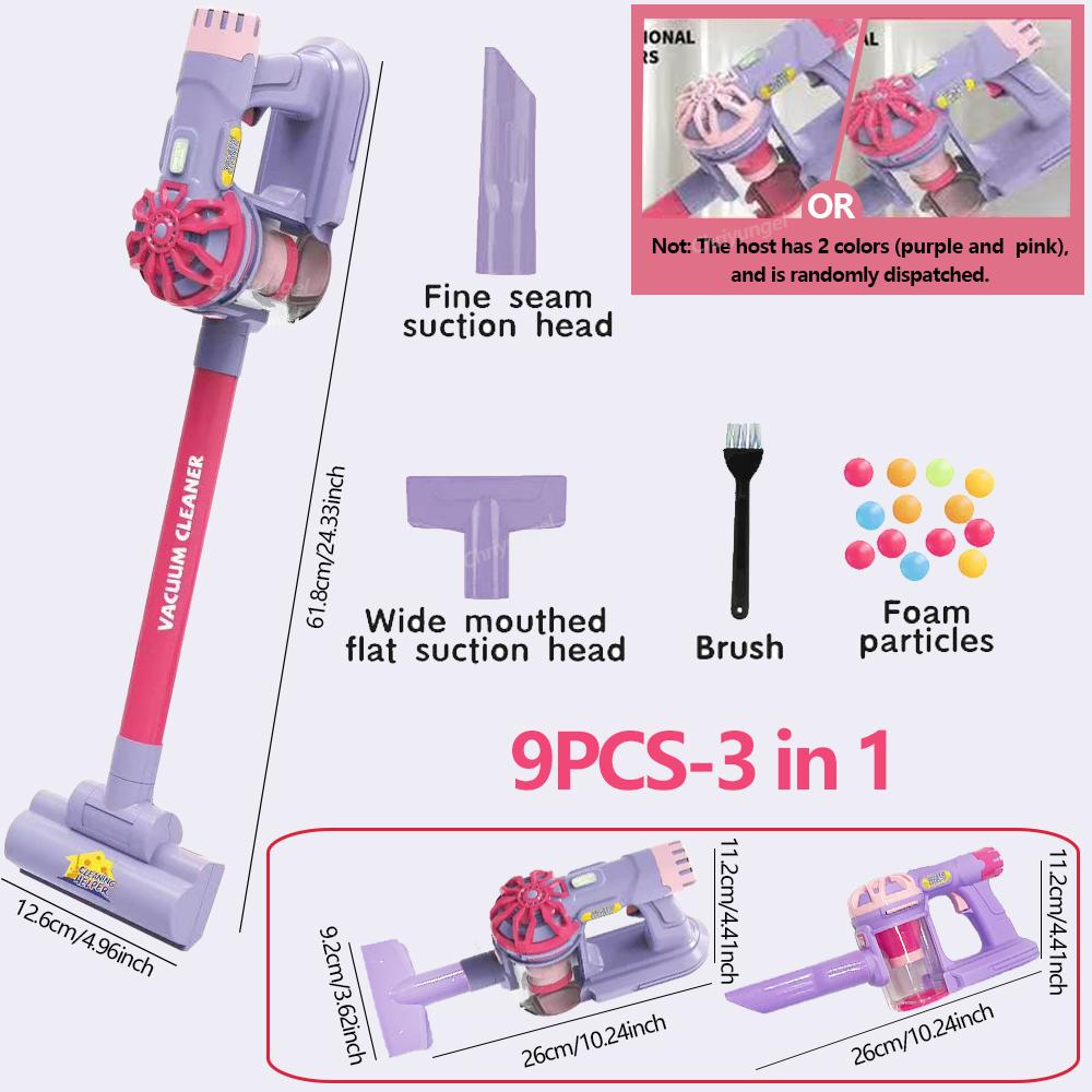 Kids Vacuum Cleaner Toy Realistic Pretend Play for Toddlers To Learn Cleaning Housekeeping Educational Toys for Boys Girls Gifts